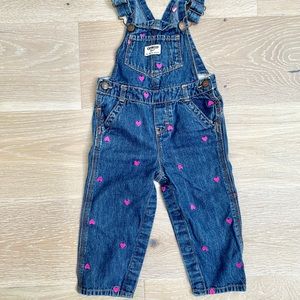 OshKosh Bgosh Girls Embroidered Hearts Overalls